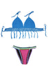 Sexy Blue Crochet Bikini Top Rosy Neoprene Bottom